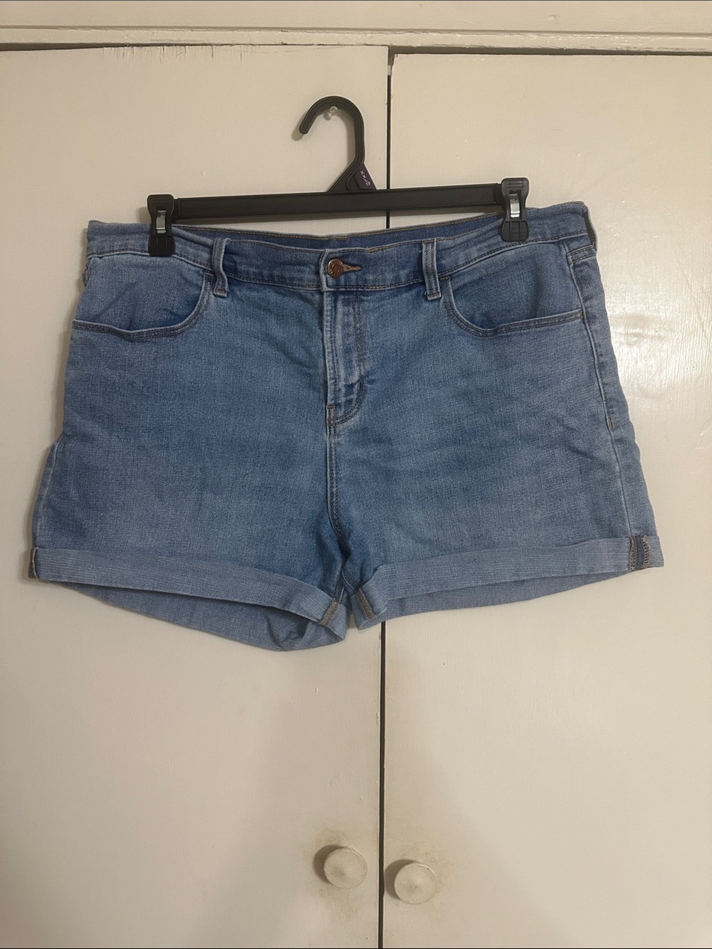 Old Navy Light Blue Denim Roll-Cuff Shorts